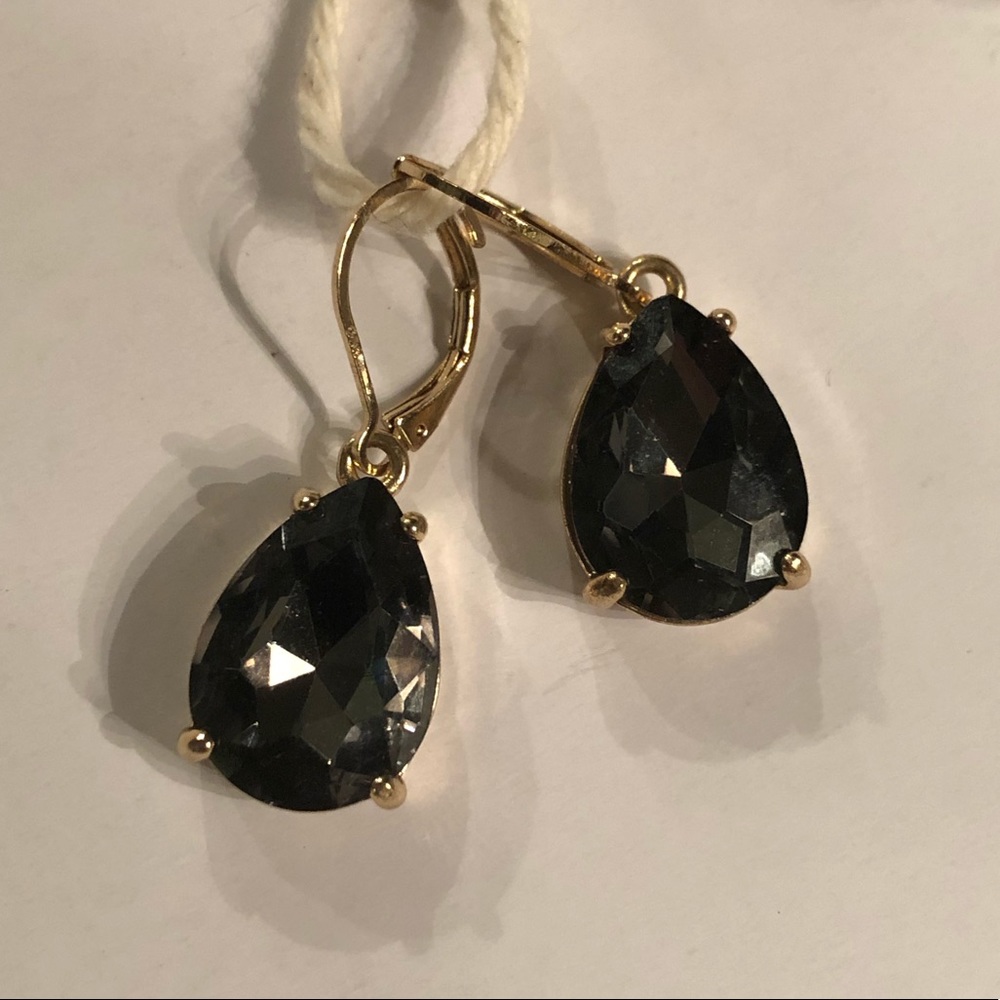 Gray & gold drop earrings